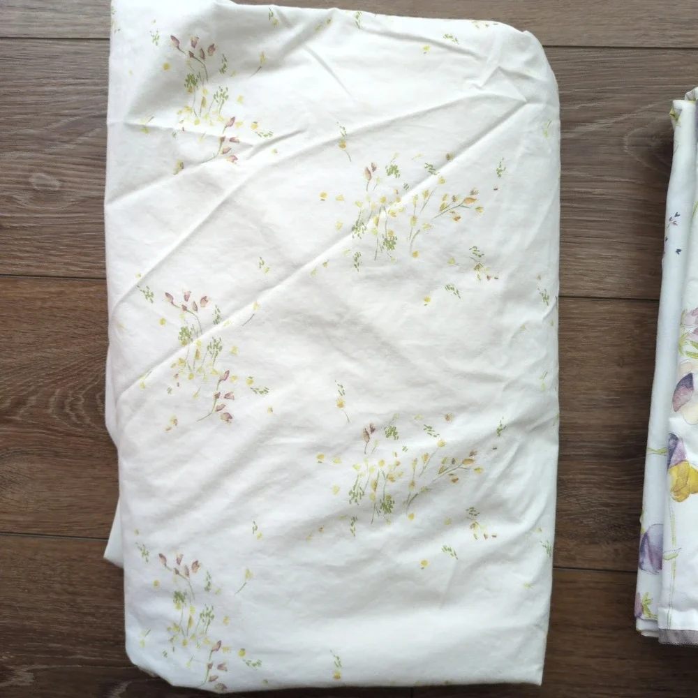 Yves Delorme Paris Senteur Pollen Queen Fitted & Flat Sheet Set Floral Purple